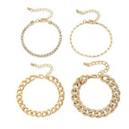 4pc Rhinestone Layered Bracelet XD21