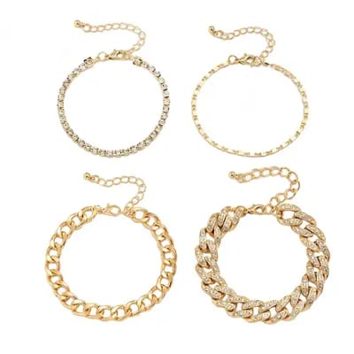 4pc Rhinestone Layered Bracelet XD21