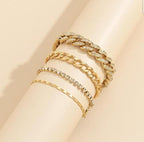 4pc Rhinestone Layered Bracelet XD21