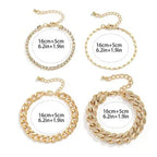 4pc Rhinestone Layered Bracelet XD21