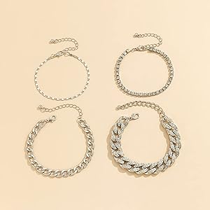4pc Rhinestone Layered Bracelet XD21