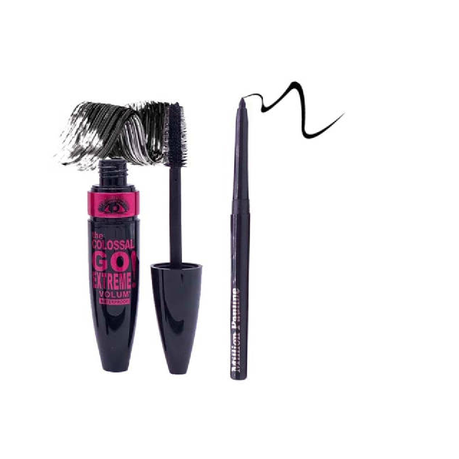 Million Pauline 2-in-1 Waterproof Mascara and Eyeliner Set - Long-Lasting Volume & Precision in One!