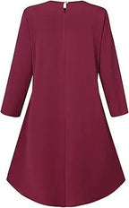 Long Sleeve Button Decor Tunic Dress