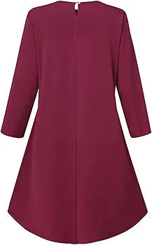 Long Sleeve Button Decor Tunic Dress
