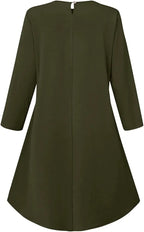 Long Sleeve Button Decor Tunic Dress