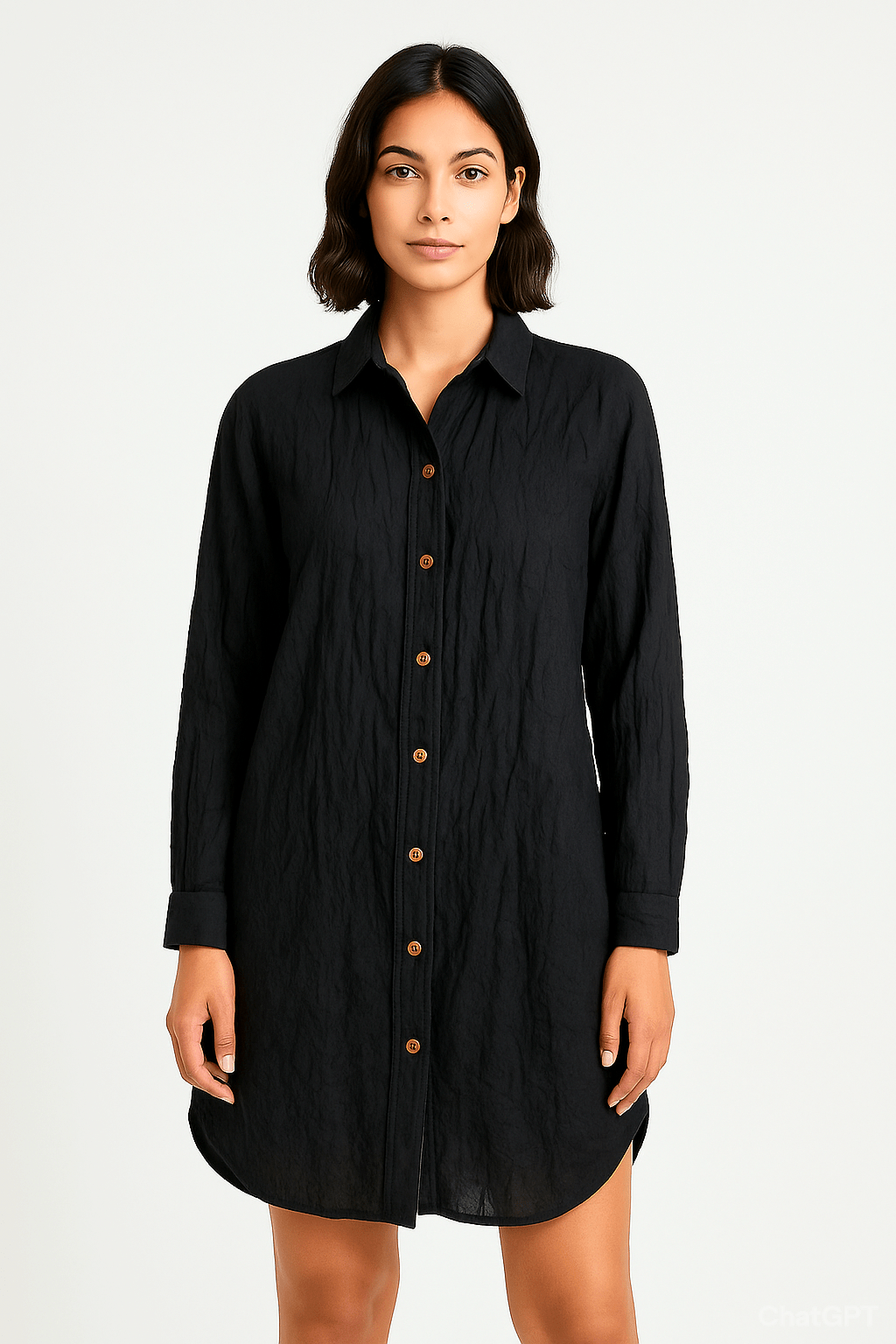 Long Sleeve Button Up Tunic Shirt