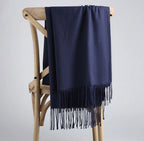 Classic Cashmere Scarf with Fringe – Soft & Elegant