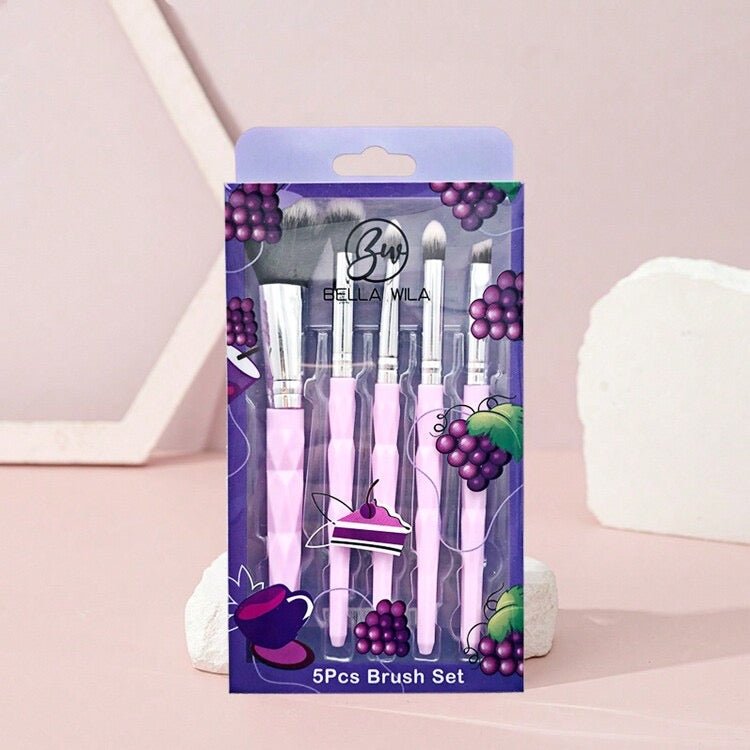 Sally 5-Piece Makeup Brush Set - Perfect for Blending & Precision