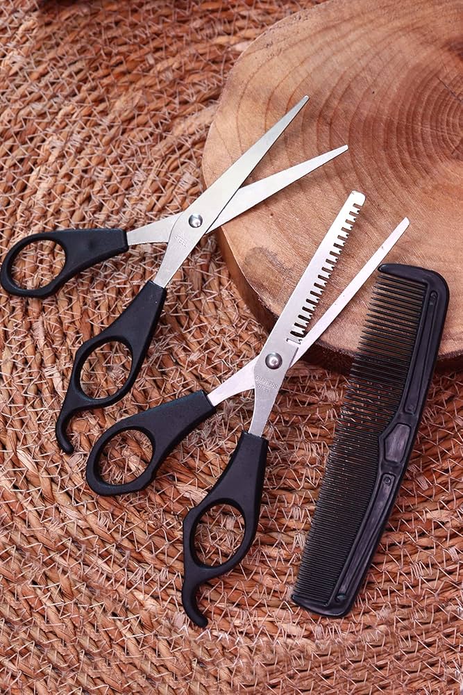 Scissors Hair Clippers Comb 4pc – Precision Cutting for Professional Results