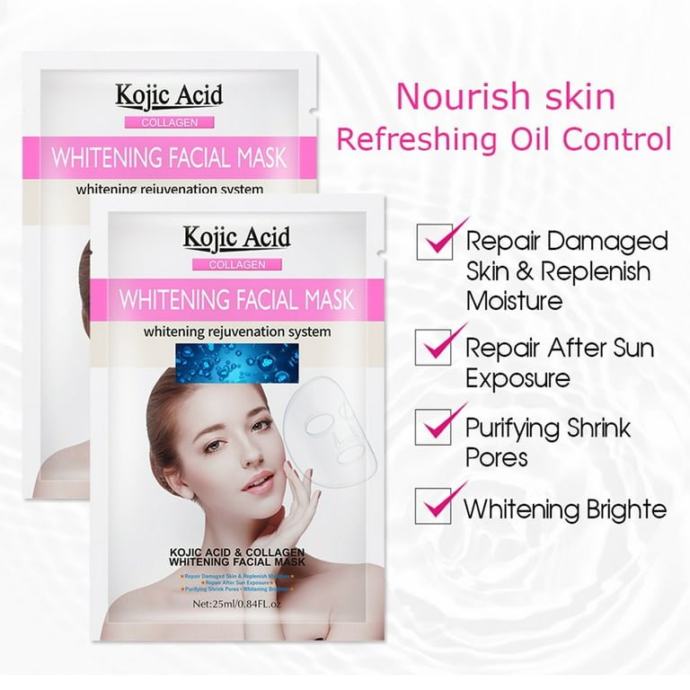 Kojic Acid Essence Full Face Facial Mask - Box Of 10 Sheet Mask