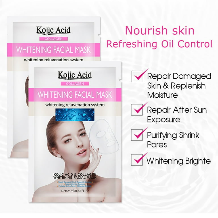 Kojic Acid Essence Full Face Facial Mask - Box Of 10 Sheet Mask