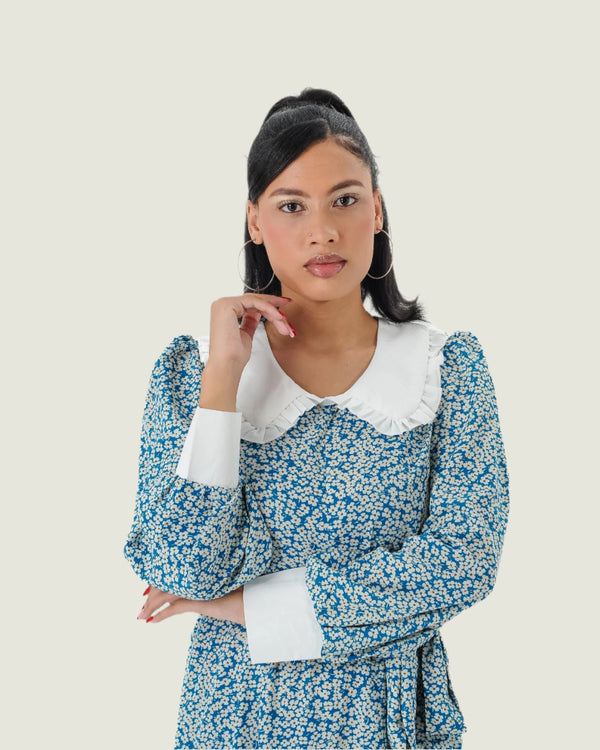 Elegant Victorian-Inspired Midi Dress - Timeless Feminine Prairie Style