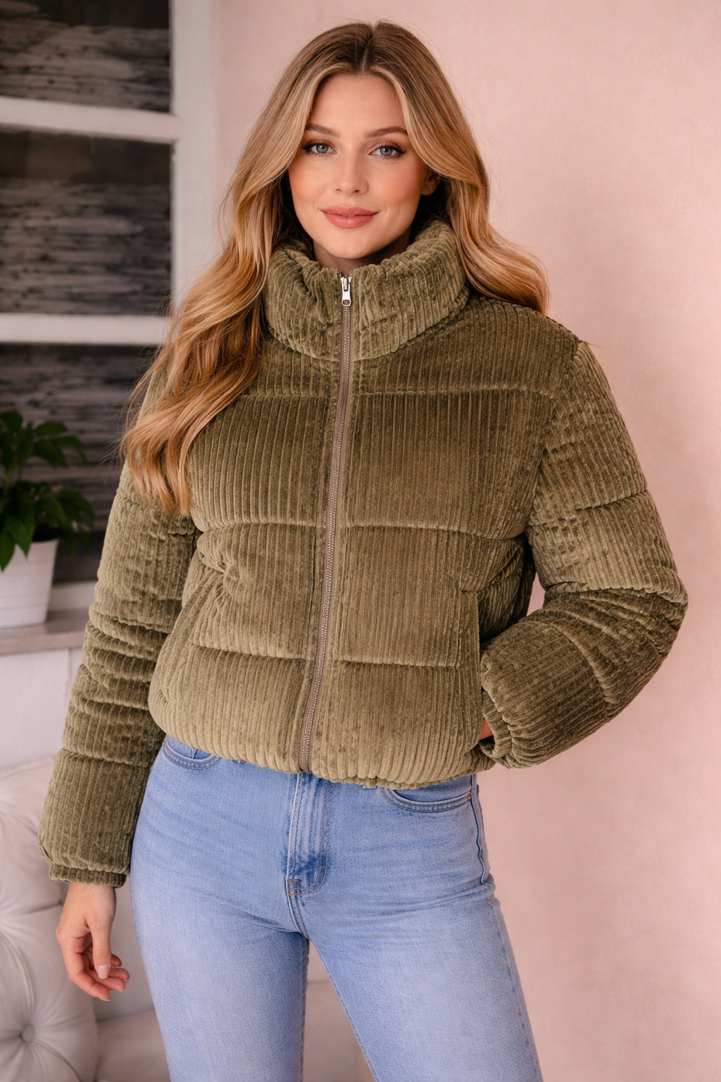 Women’s Corduroy Puffer Jacket