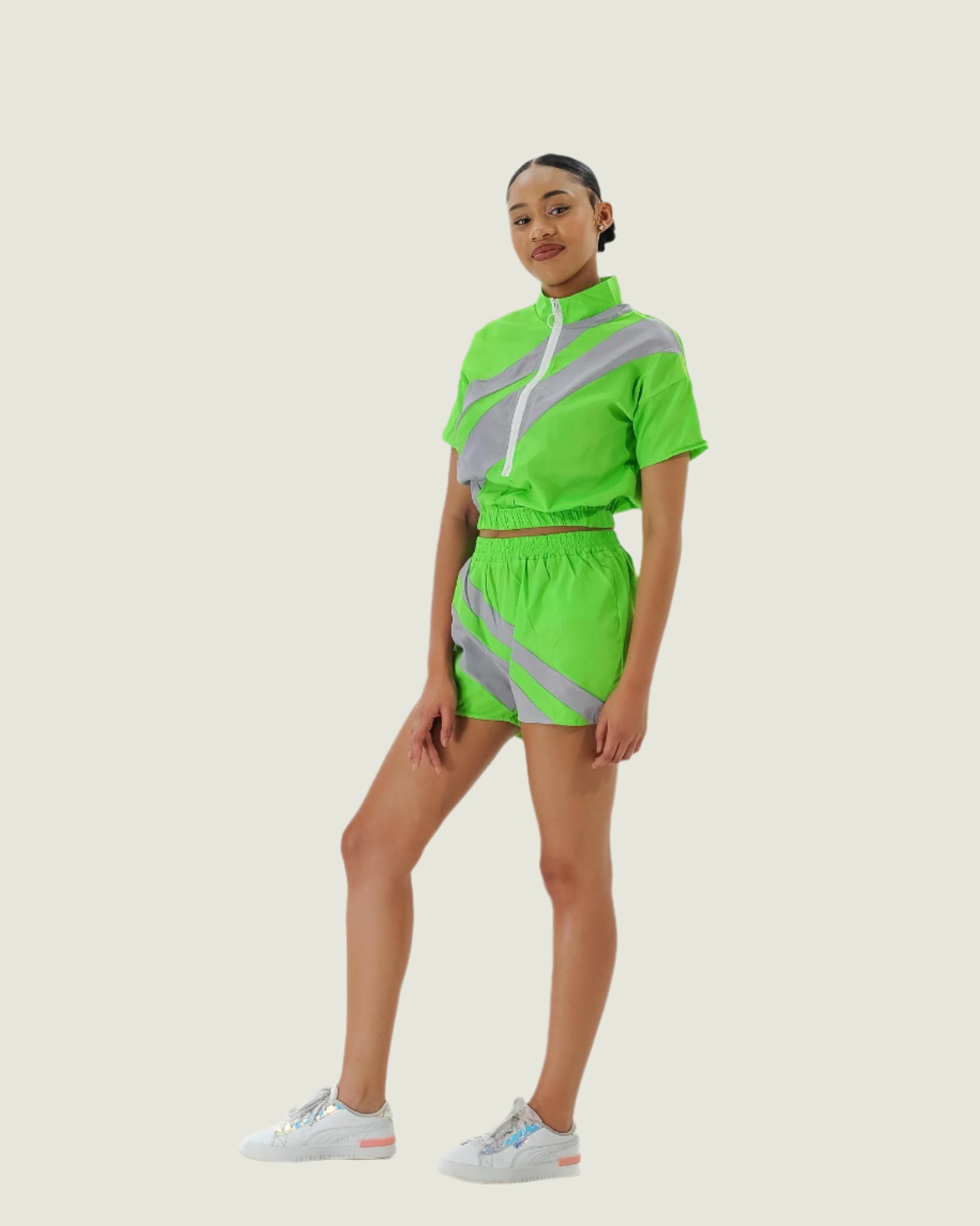 Futuristic Sport Luxe Athleisure Two Piece Set –  Semi Sheer Workout & Streetwear Outfit