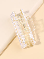 Elegant Faux Pearl Hair Grip Claw 1pc