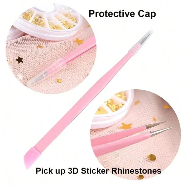 Nail Art Dotting and Carving Tool – 1 Piece (Random Color)