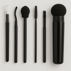 6pc Mini Makeup Brush Set – Travel Beauty Tools in Storage Holder - Random Colour