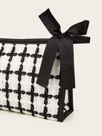 Tweede Check Cosmetic Bag with Bow - Chic & Elegant Organizer