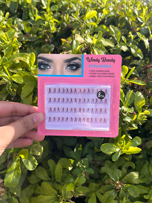 Wendy Beauty 8mm Individual Eyelashes – Natural Look Cluster Lashes