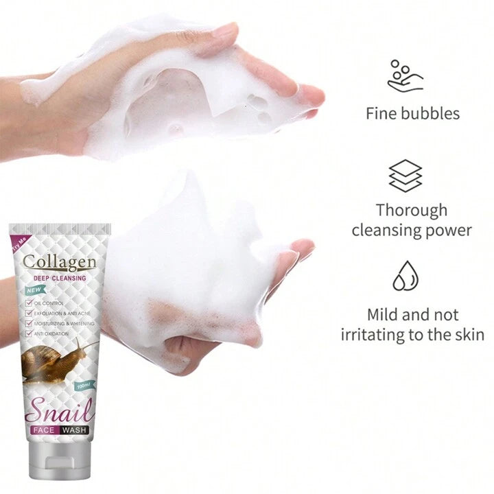 Collagen & Snail Extract Facial Cleanser - Pore Cleansing Face Wash