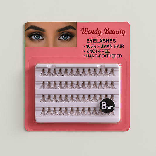 Wendy Beauty 8mm Individual Eyelashes – Natural Look Cluster Lashes