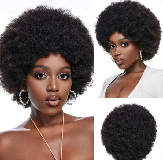 Synthetic Afro Fluffy Short Wig