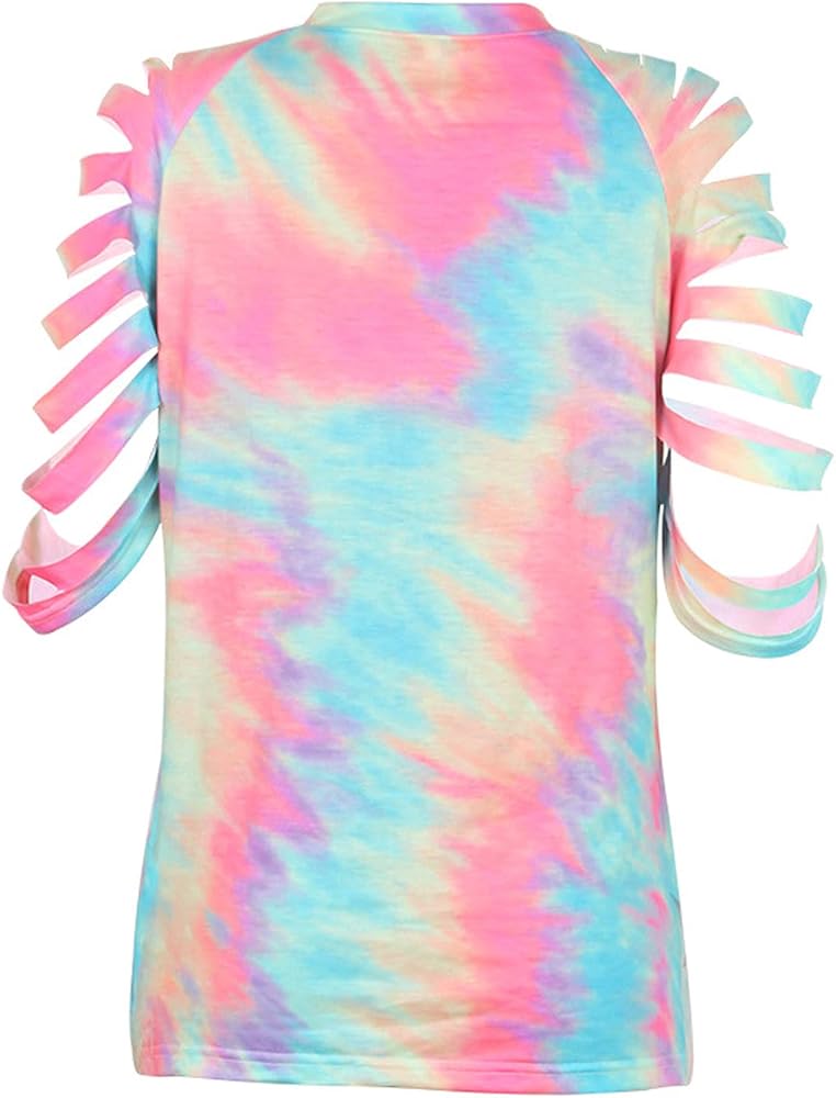 Chill Tie-Dye Shredded sleeve Top