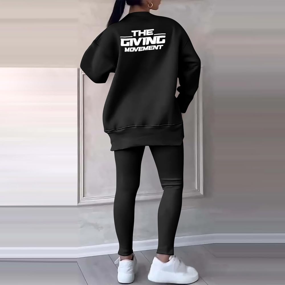 Casual Sweatshirt & Leggings Two-Piece Set for Women