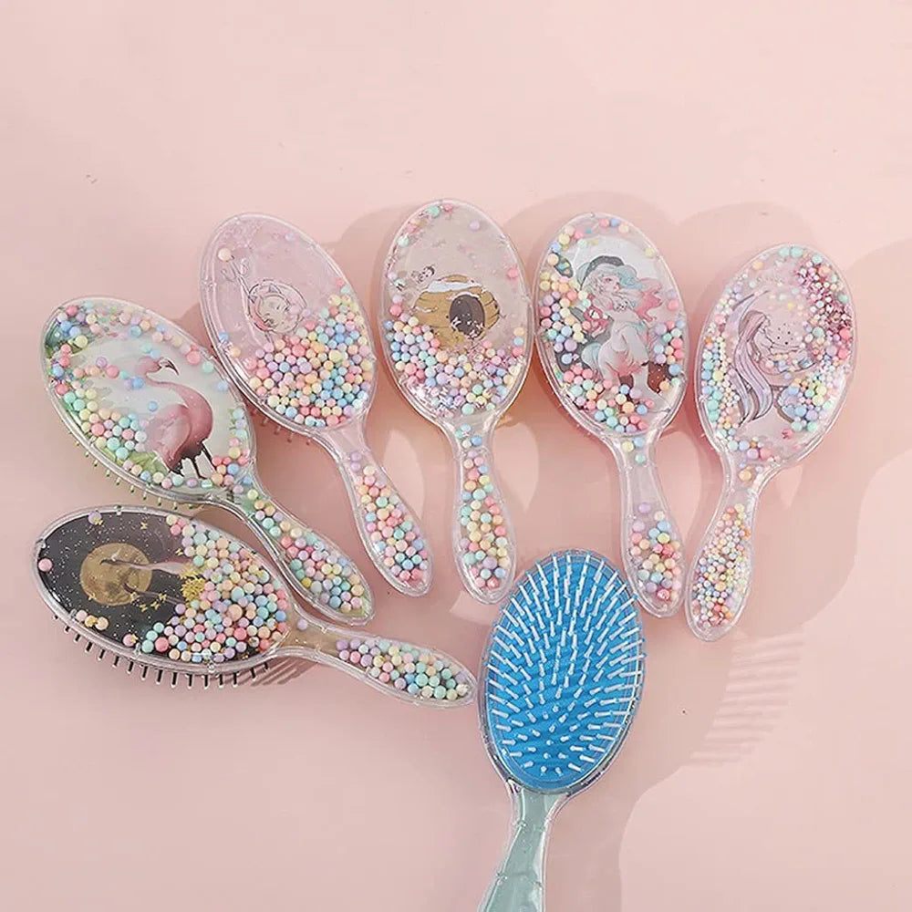 Cute Cartoon Design Transparent Hair Brush