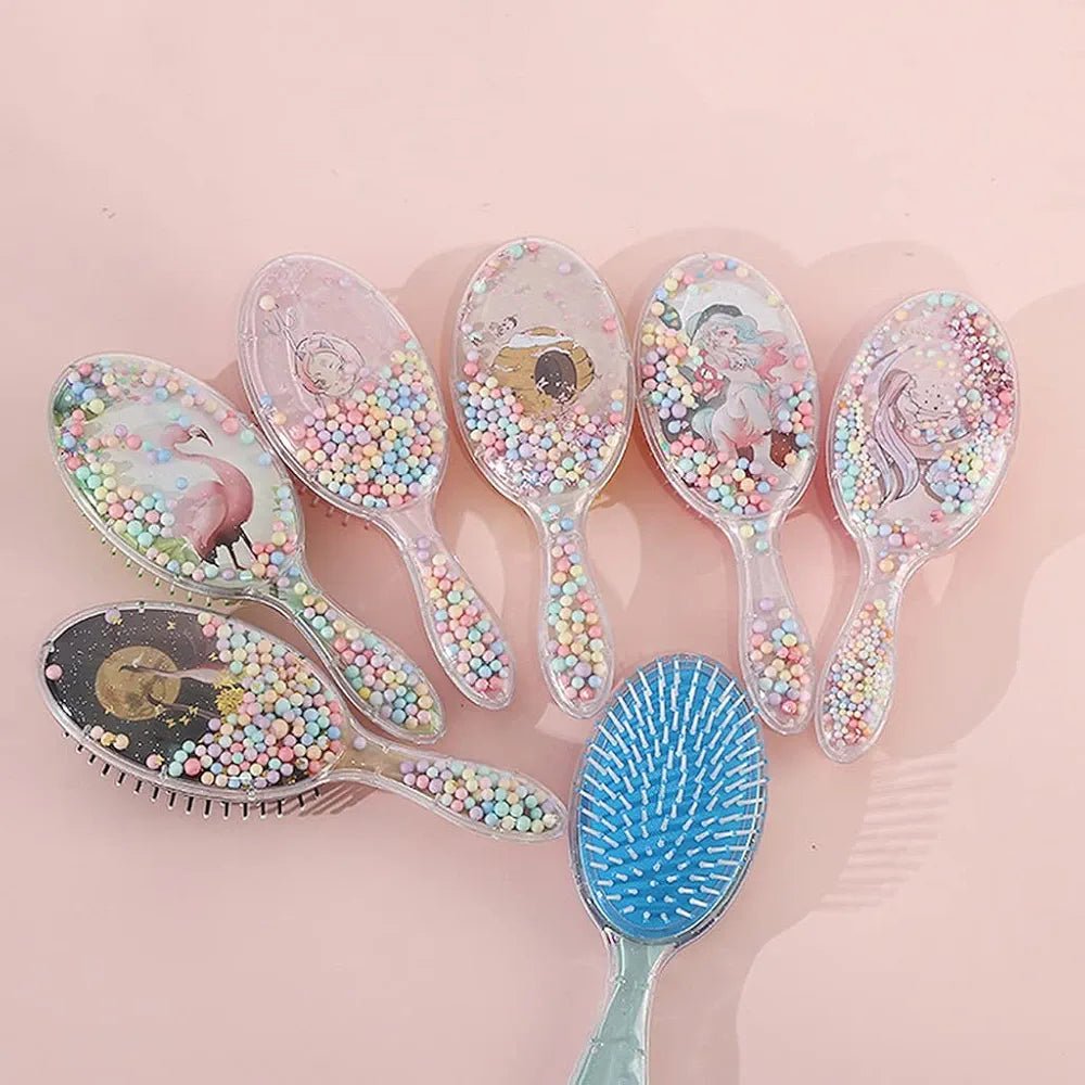 Cute Cartoon Design Transparent Hair Brush