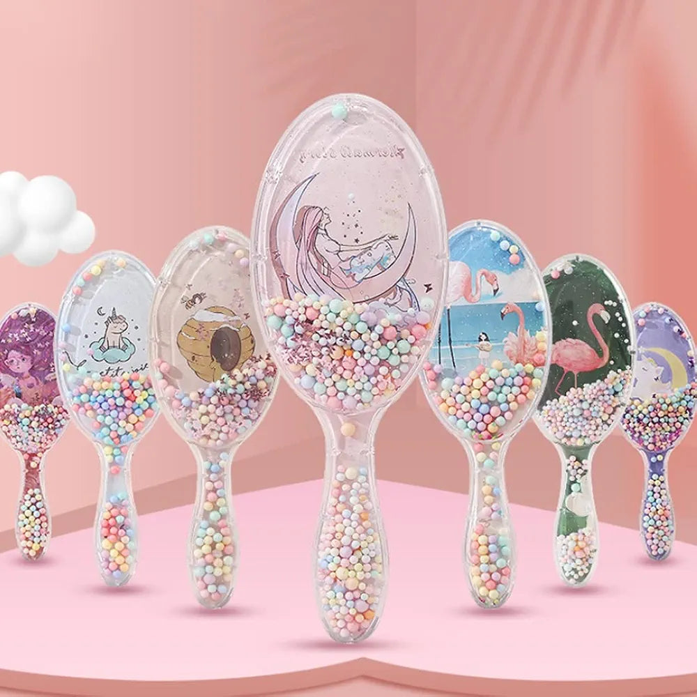 Cute Cartoon Design Transparent Hair Brush