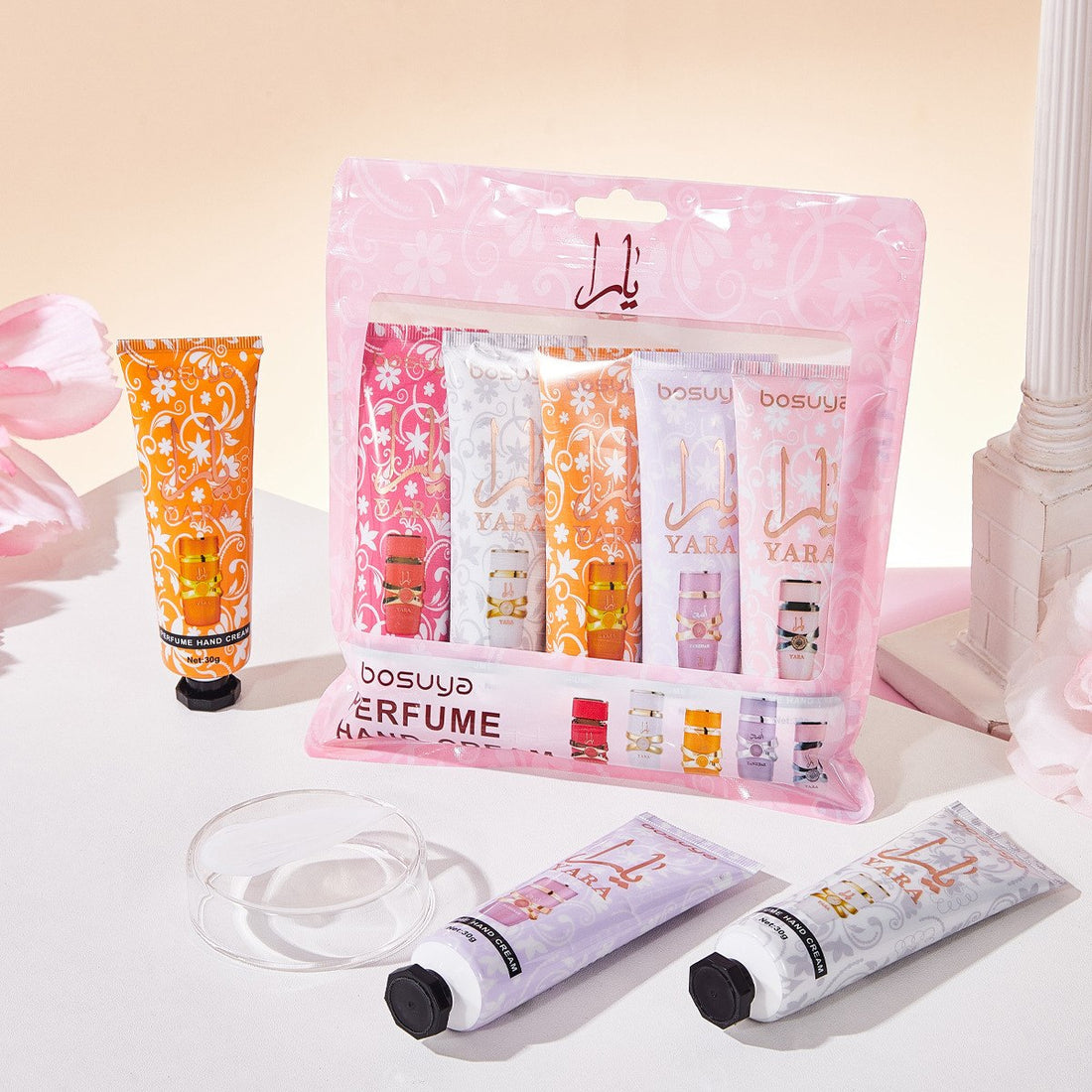 Bosuya Yara Perfumed Hand Cream 30g - a set of 5 pieces