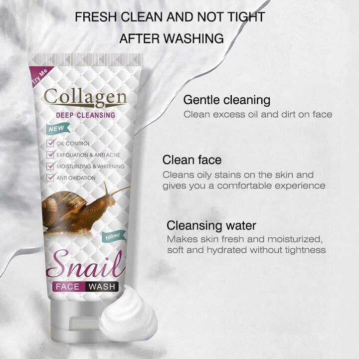 Collagen & Snail Extract Facial Cleanser - Pore Cleansing Face Wash