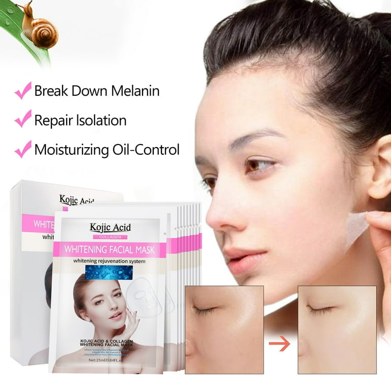 Kojic Acid Essence Full Face Facial Mask - Box Of 10 Sheet Mask