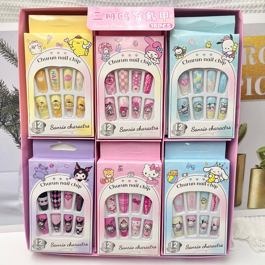 Cutesy Churun Cartoon Anime Press On Nails - Trendy & Easy-to-Apply Nails