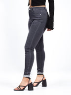 Button Dark Grey Skinny Jeans K2048