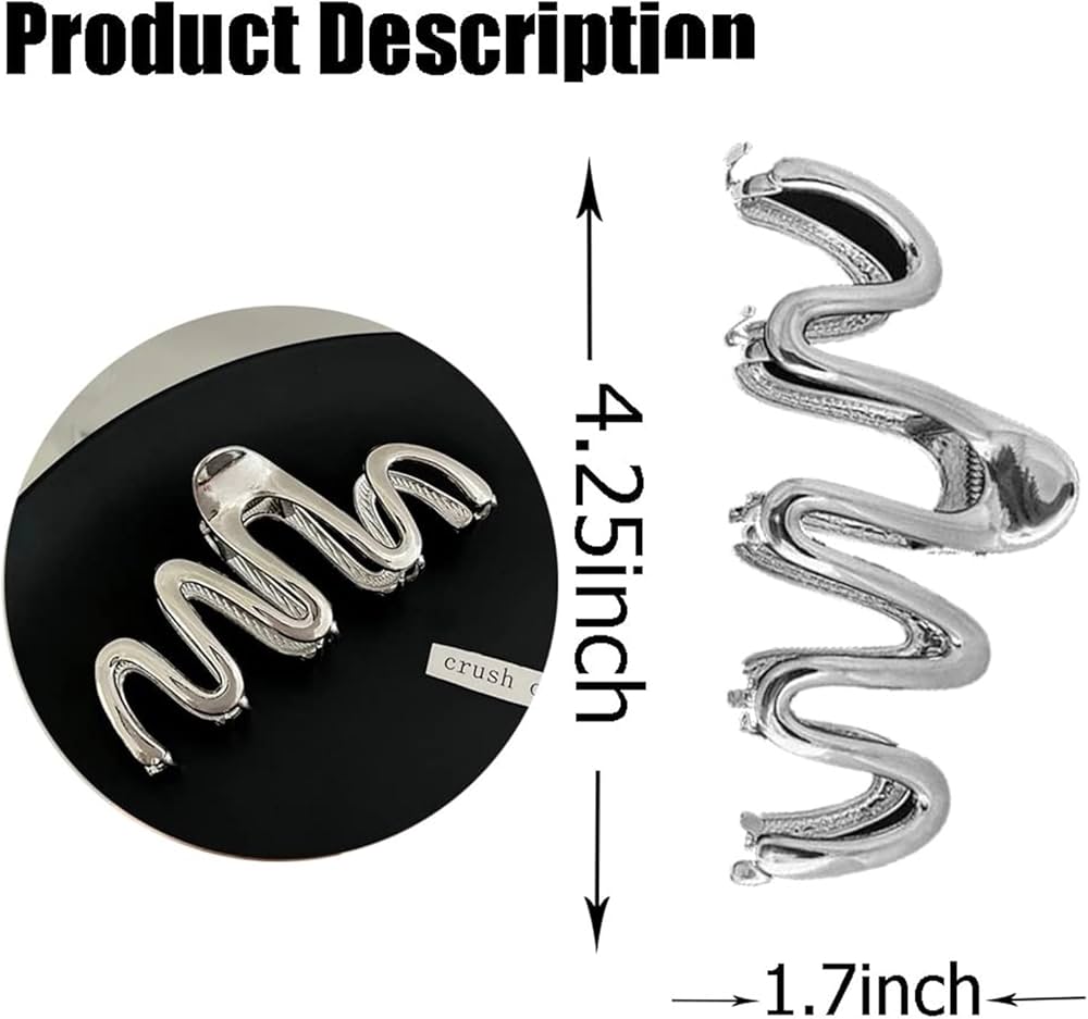 Silver Wave Hair Grip Steel - Strong & Stylish Hair Accessory