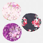 Floral Pattern Satin Bonnet - Breathable & Comfortable with Frill Elastic Band