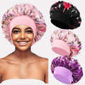 Wide Band Pattern Satin Bonnet