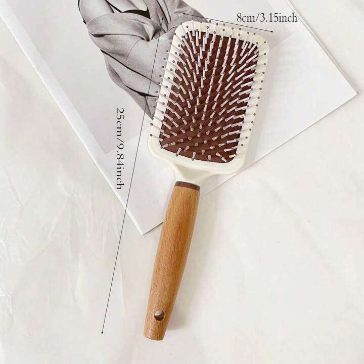 Cushion Hair Brush With Mirror 1pc – Gentle Detangling for Smooth, Shiny Hair