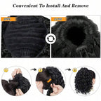 Short Synthetic Kinky Curly Drawstring With Two Clips Extension Ponytail