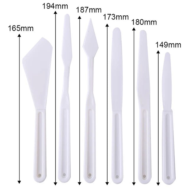 6Pcs/Set Plastic Painting Knife for Mixing XD21
