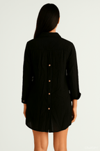 Long Sleeve Button Up Tunic Shirt