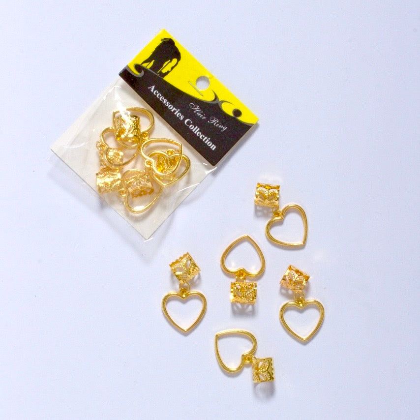 Gold Heart Hair Rings – Elegant Accessories for Braids & Styles