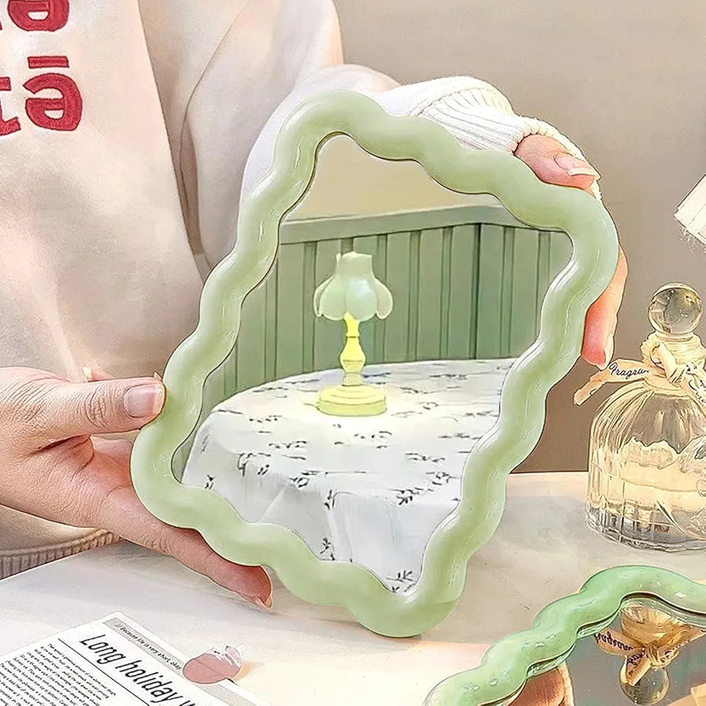 Cutesy Wave Shaped Table Mirror