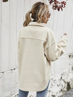 Women's Casual Button-front Long Sleeve Utility Jacket