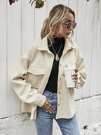 Women's Casual Button-front Long Sleeve Utility Jacket