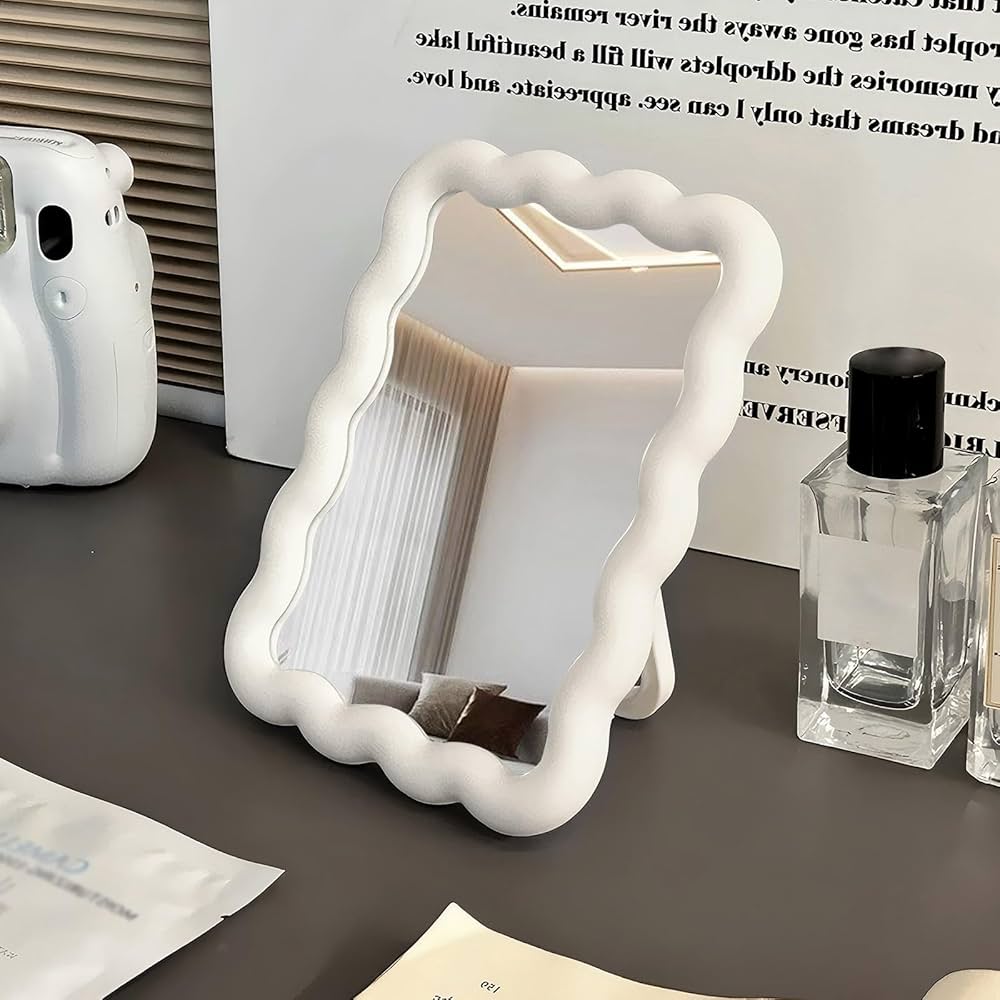 Cutesy Wave Shaped Table Mirror