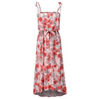 Floral Print  Drawstring Midi Dress