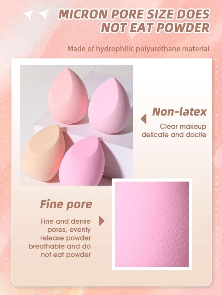 6pc Makeup Sponge Set – Teardrop Blenders (Random Colours)